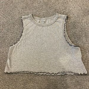 Urban outfitters Layla cropped lettuce edge tank